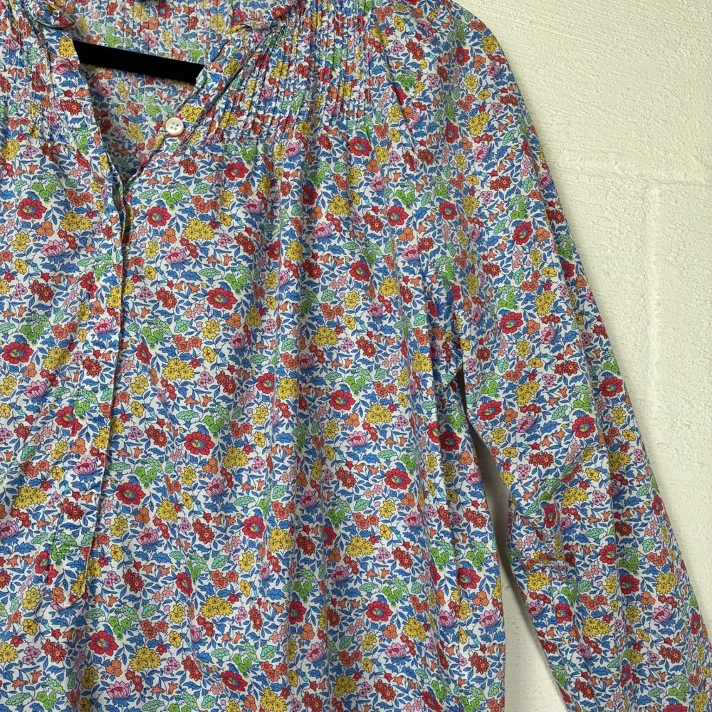 J. Crew x Liberty Fabrics Ruffle Classic Popover Shirt Size 4 Favourite Flowers